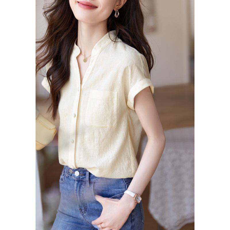 

Женская летняя хлопковая жаккардовая рубашка с приспущенным плечом 2024 Extra Large