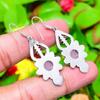 Rose Quartz Gemstone Handmade 925 Sterling Silver Jewelry Earring 2.09" H3N23