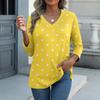 Women's Casual Fashion Sexy Comfortable V-neck Spotted Three-quarter Sleeve Top