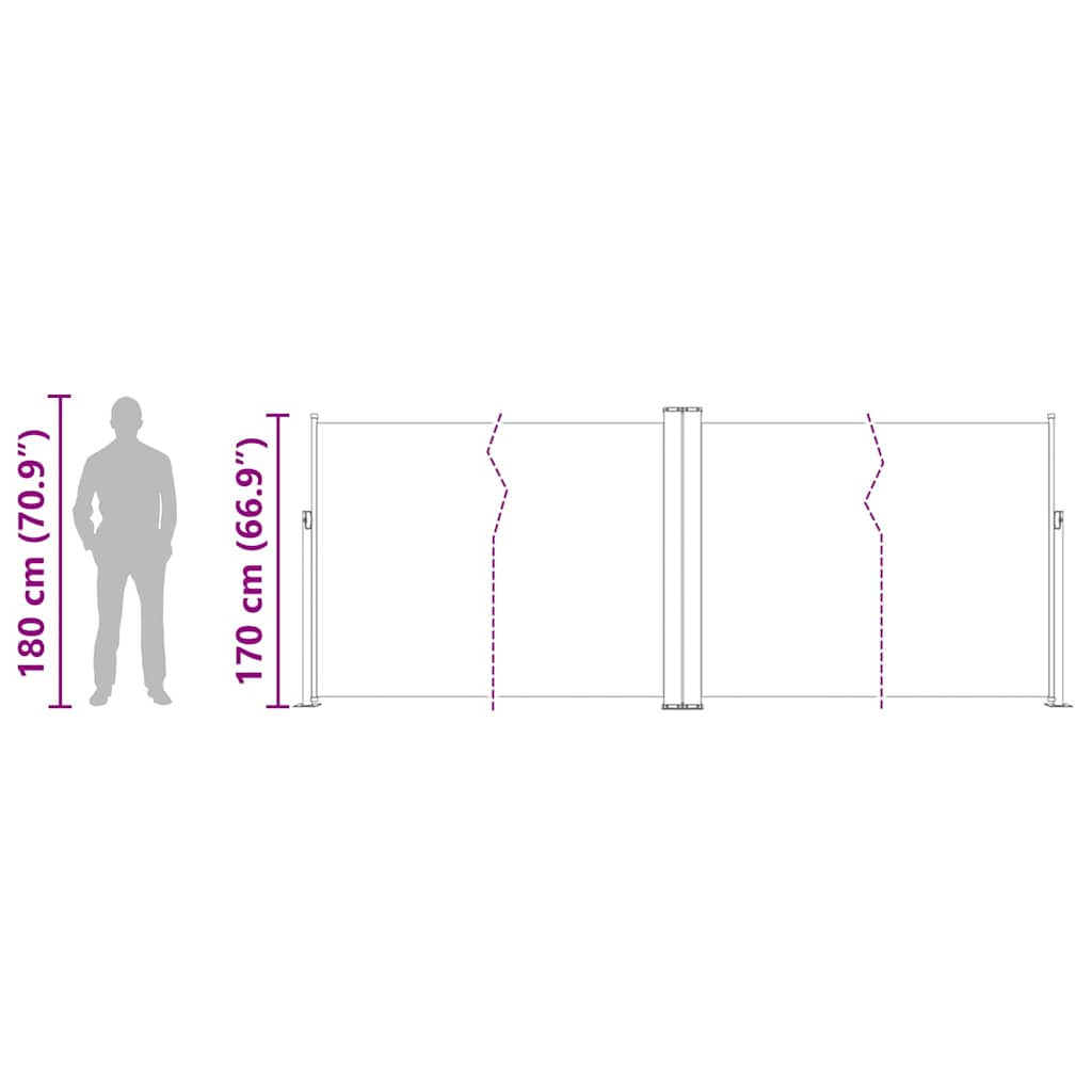 Retractable Side Awning 170 x 1200 cm Cream