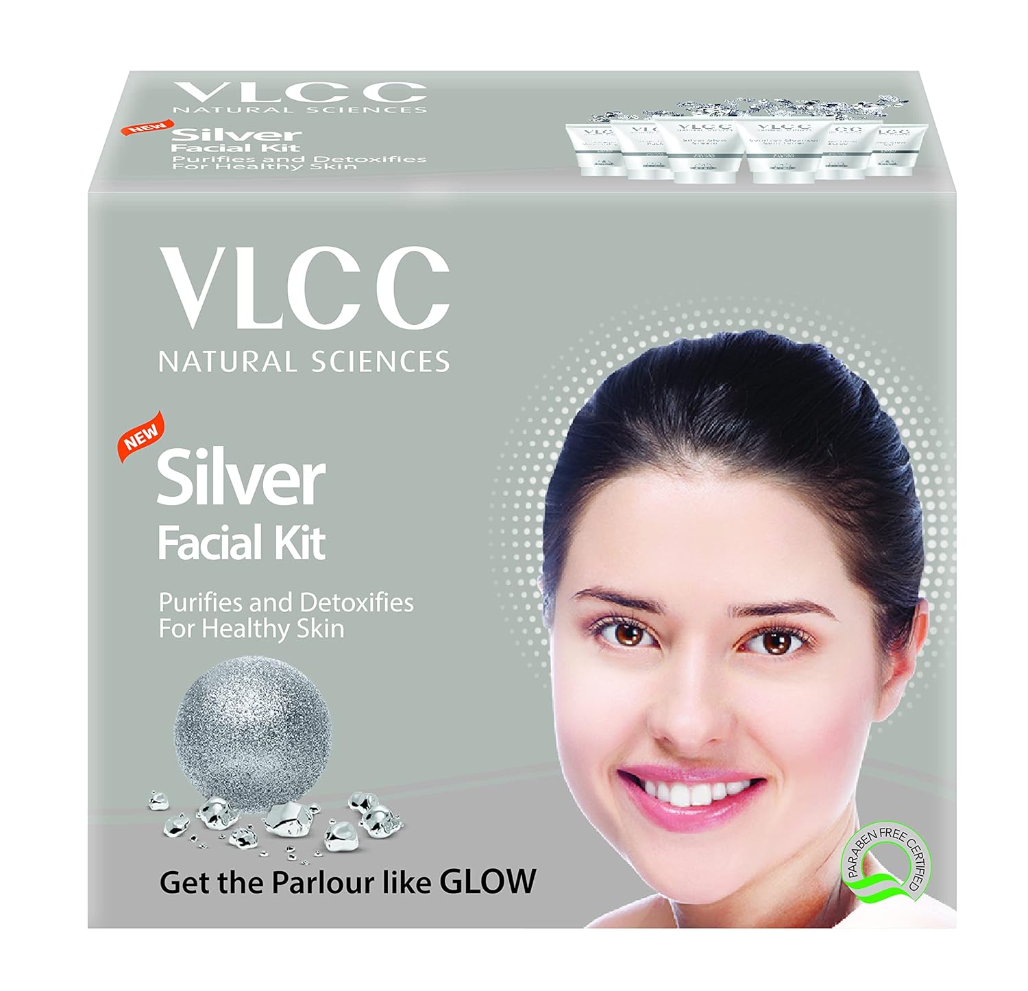 

VLCC Silver Facial Kit 60 g Pack of 1 | Skin Purifying Detox Face Treatment for Brightening & Oil Control