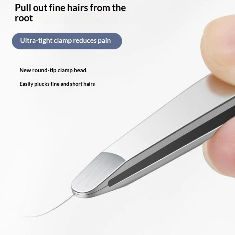 Stainless Steel Tweezers Safe Rounded - Tip Eyebrow Clips Precise Eyebrow Shaping Ingrown Hair Removal Eyebrow Shaping Tool