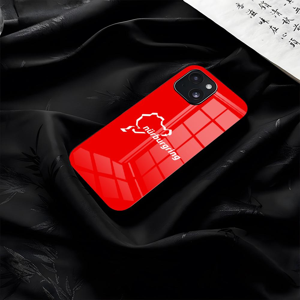 

N-NurbuRGRingSS-es Logo Phone Case For IPhone 17 Pro Max 16 15 14 Pro Max 13 11 Plus Glass Cover iPhone 14 Plus