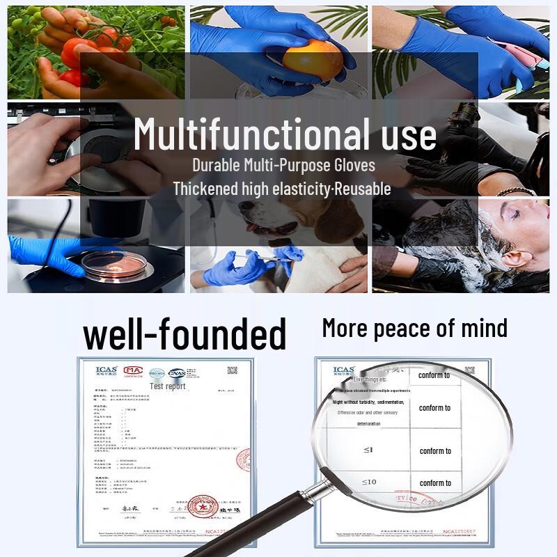 Beiyou Extra Thick Nitrile Disposable Gloves