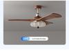 Mid-Century Walnut Fan Light Chandelier for Bedroom/Living Room
