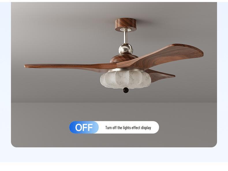 Mid-Century Walnut Fan Light Chandelier for Bedroom/Living Room