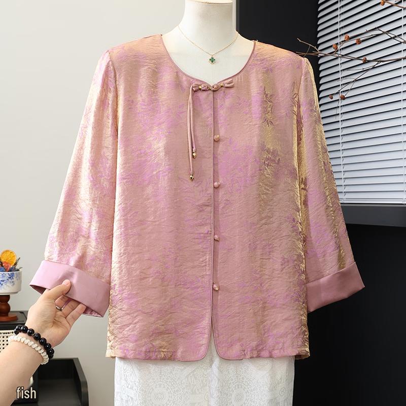 New Chinese Style Jacquard Blouse 3XL