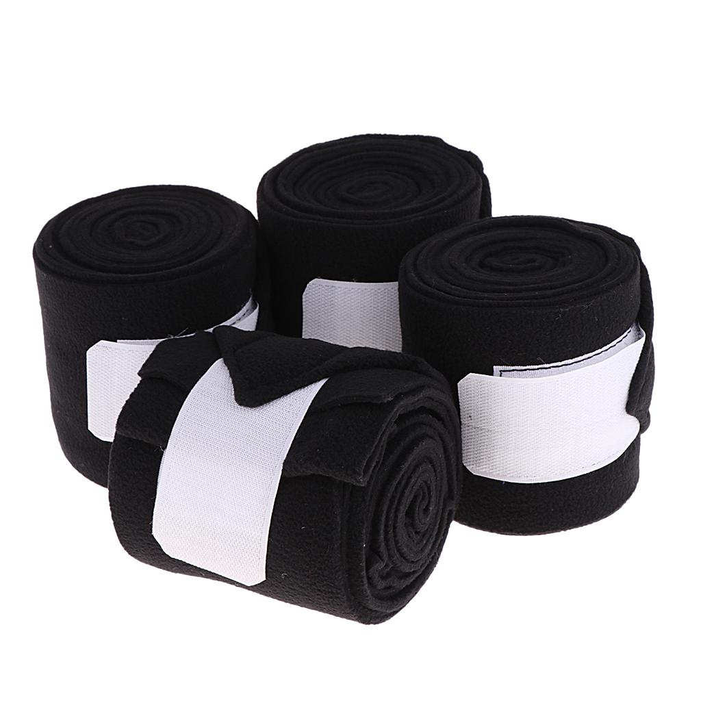 Buy 4pcs Soft Fleece Equestrian Leg Wraps Bandage for Horse Riding