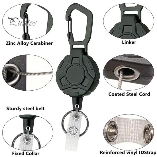 Kryt karty Heavy Duty zatahovací cívka odznaku Držák ID odznaku s ochranou proti odtržení lanka stahovací karabina na klíče Hard Shell pouzdro na karty