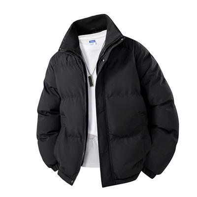 Men's Casual Stand Up Collar Winter Thick Cotton Coat, Men's and Women's Stand Up Collar Warm Bread Jacket