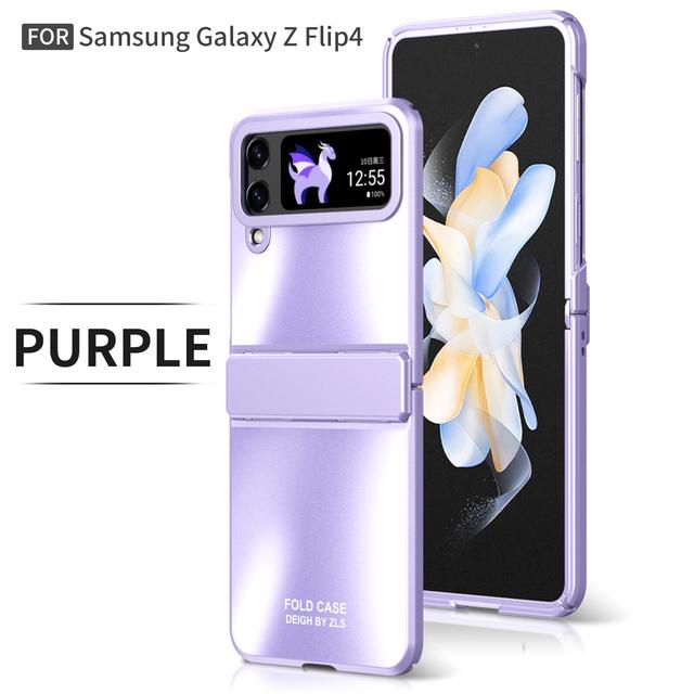 

Чохол для Samsung Galaxy Z Flip 4 3 5g Ультратонкий гальванічний матовий складаний шарнір Протиударна захисна кришка for Galaxy Z Flip 4 рожевий