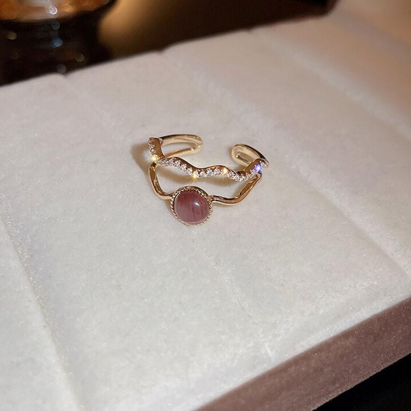 Freshwater Pearl Bodhi Splicing Elastic Ring Baroque Personalized Index Finger Ring Fashion Girlfriend Versatile Jewelry Wholesale