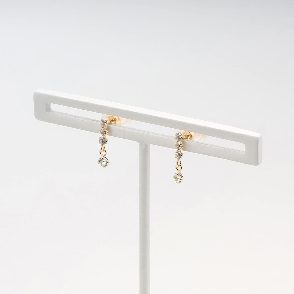 ESTELLE [Official] [Web Exclusive] Women's Earrings in 10K Yellow Gold with March Birthstone Aquamarine (0222-8669-0019-0000)