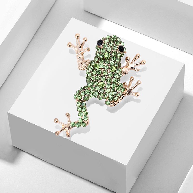 Luxury Full Rhinestone Frog Brooches For Women Unisex Party Wedding Gifts Animal Brooch Pins Jewelry