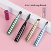 Pincel Portátil Retrátil 4 em 1 para Viagem Lábios Olhos Pincel de Maquiagem Profissional Mini Cabelo Macio Pincel de Sombra Ferramenta Acessório Cosmético