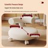 Cream Low Stool with Backrest and Universal Wheels - Ideal for Home, Grout, and Children's Use, Silent Sliding Design