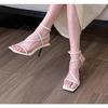 Fashion New Summer High Heels Women Gladiator Sandals Fashionable Narrow Band Singbacks Mules Party Dress Shoes for Ladies Zapatos Mujer