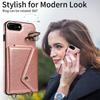 Per iPhone 6/6s/6Plus/7/8,7Plus/8Plus,iPhone SE (2020/2022) Tracolla Corda Anello Staffa Design Porta Carte Slot Copertura con Texture Litchi Custodia per Telefono