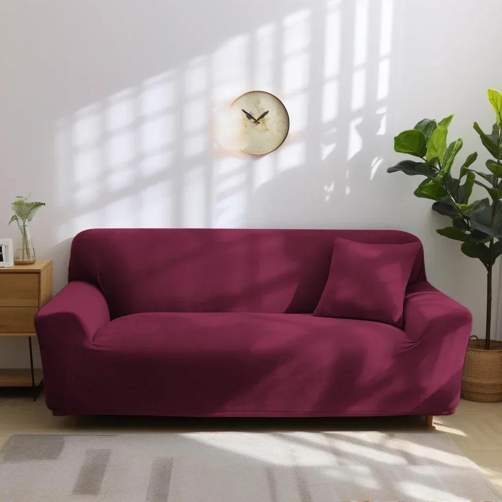 Winter Thick Sofa Covers Soft Velvet Slipcovers Furniture Protector Thick Couch Covers Washable For 1/2/3/4 Seater Living Room