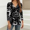 Women's Fashion Casual Print Button-down Shirt 3/4 Long Sleeve Tops