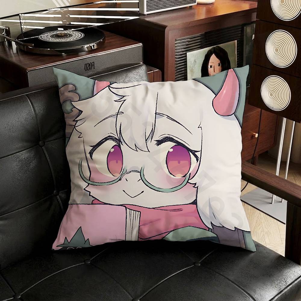 DDeltarune Ralsei Pillow Case Sofa Living Room Bedroom Headboard Backrest Cushion Square Cushion Nap Time