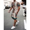Ensemble short à manches courtes pour homme avec imprimé ethnique