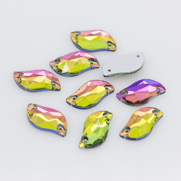 

28 шт. S-образных хрустальных стеклянных алмазных листьев для самостоятельного изготовления одежды и аксессуаров для свадебных платьев 10x20mm, 28 pieces