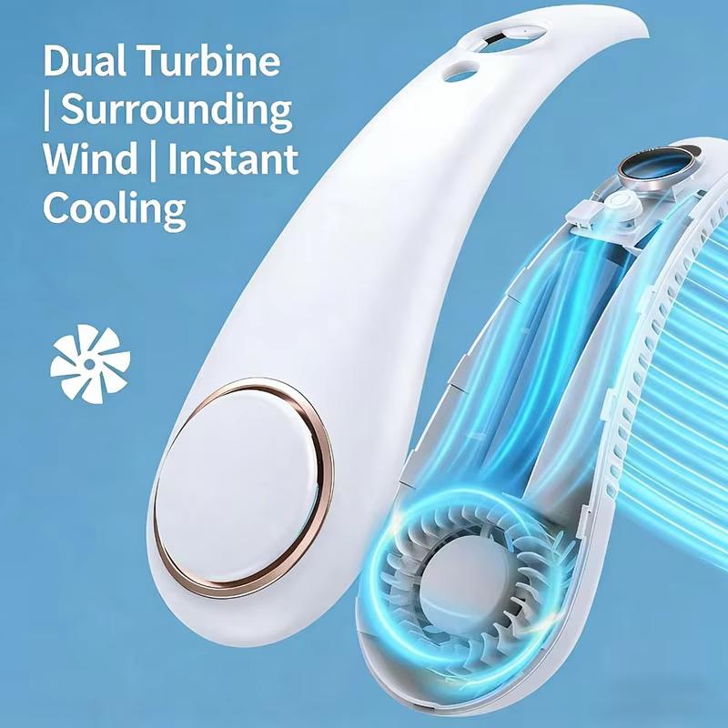 New Mini Neck Mounted Fan 5 File Speed Summer Sports Fan Outdoor Sports Fans USB Rechargeable Air Cooler for Home Office Bedroom