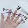 Finished Ladies Myopia Glasses Retro Anti Blue Light Blocking Near Sight Eyeglasses Metal Half Frame Square Short-sight Eyewear