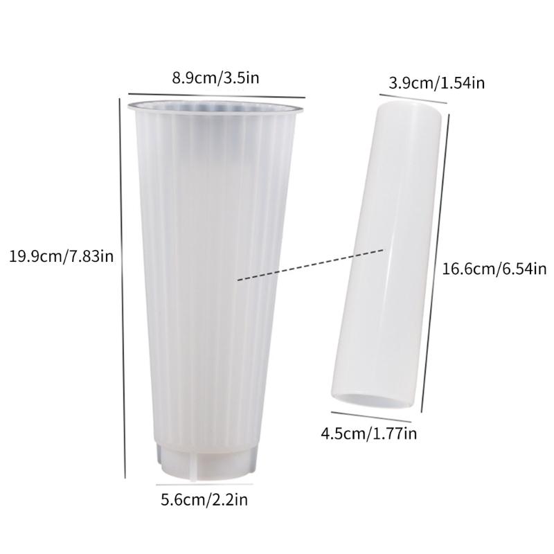 2 Pcs Striped Flower Vase Silicone Molds Flower Container Epoxy Resin Mold Plaster Pen Holder Mold for DIY Crafts