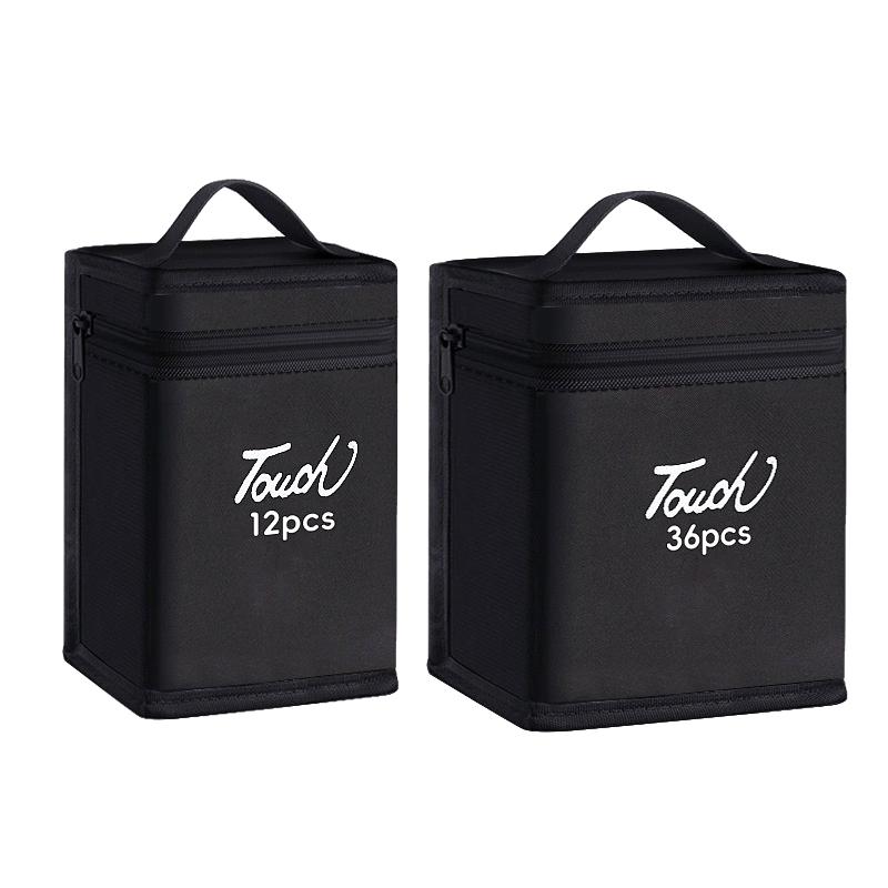12-168Pcs Markers Pen Black Storage Bag Massive Large Capacity Zipper Folding Art Markers Zipper Canvas Pencil Bag