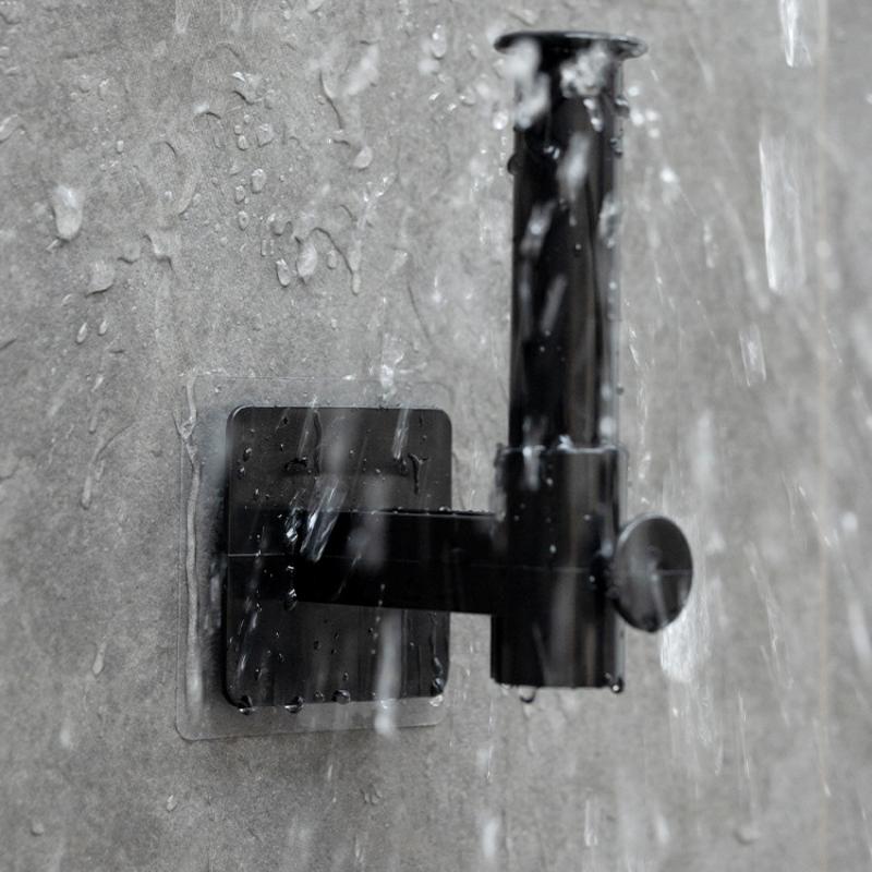 No Drill Wall Hooks L Shape Sticky Shelf for Kitchen Storage Organizer Cling Film Hanger Space Saver