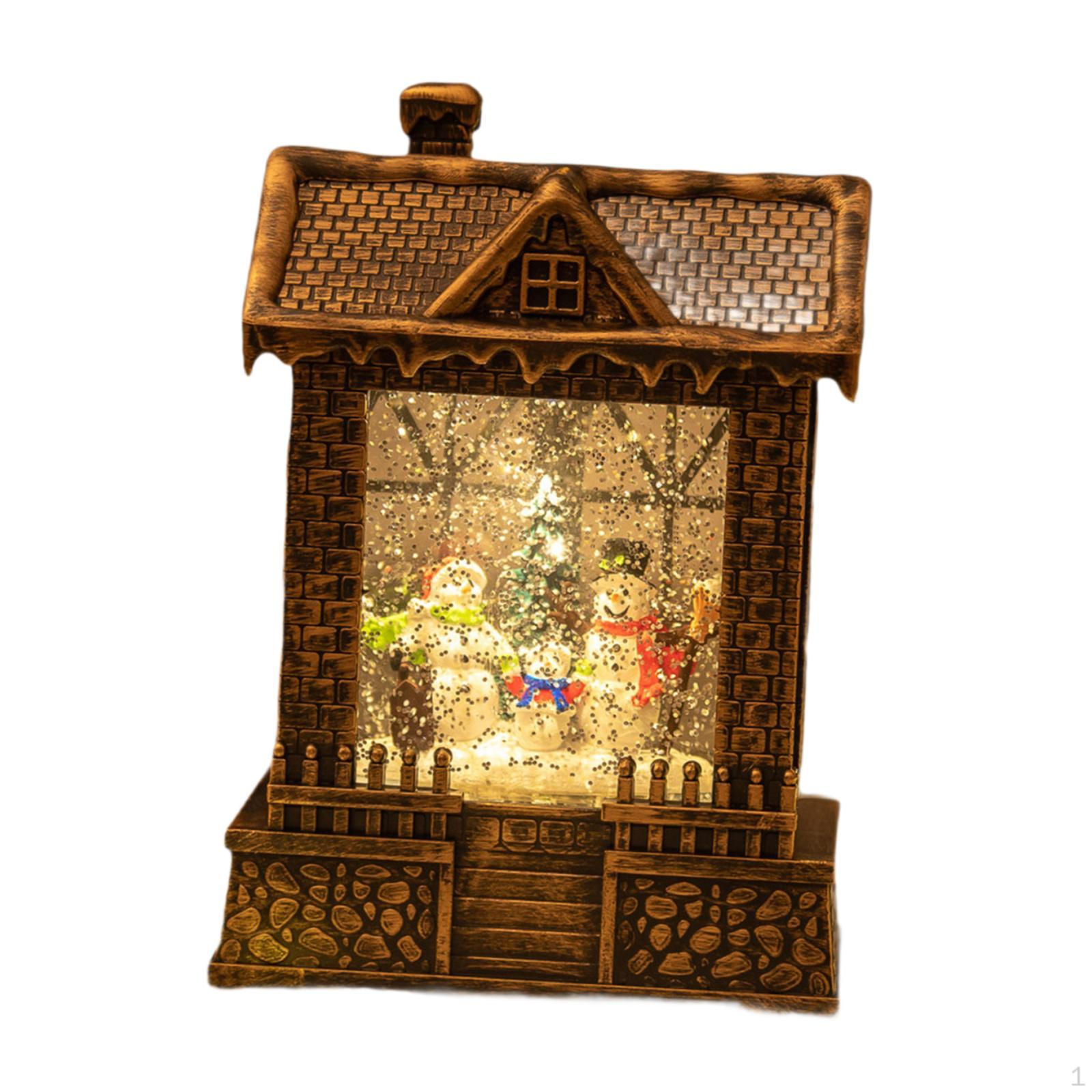 

Рождественский домик, миниатюрный снежный шар, фонарь 15x8x21,5 см, декоративное украшение для офиса Style D