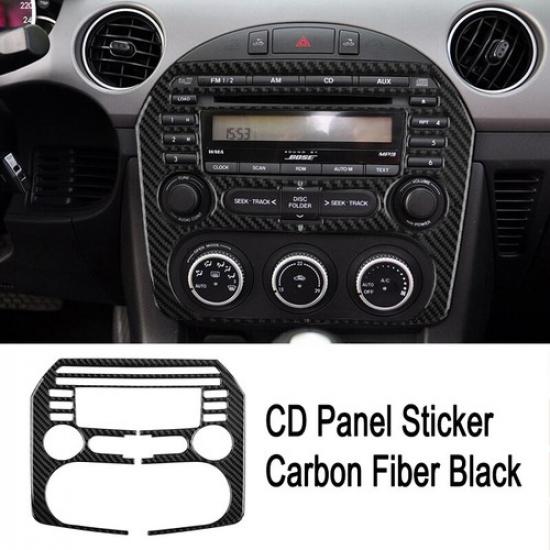 For Mazda MX-5 Miata 2009-15 Carbon Fiber Center Console CD Panel Cover Sticker