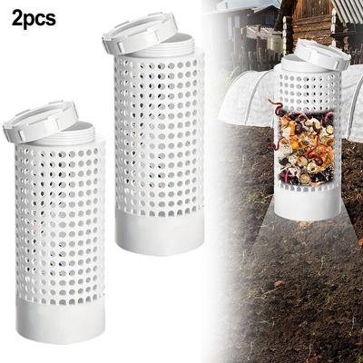 1pc/2pcs Worm Composting Bin For Small Flower Pots And Garden, Space-Saving PVC Worm Tea Composter Tube Garden And Lawn Care