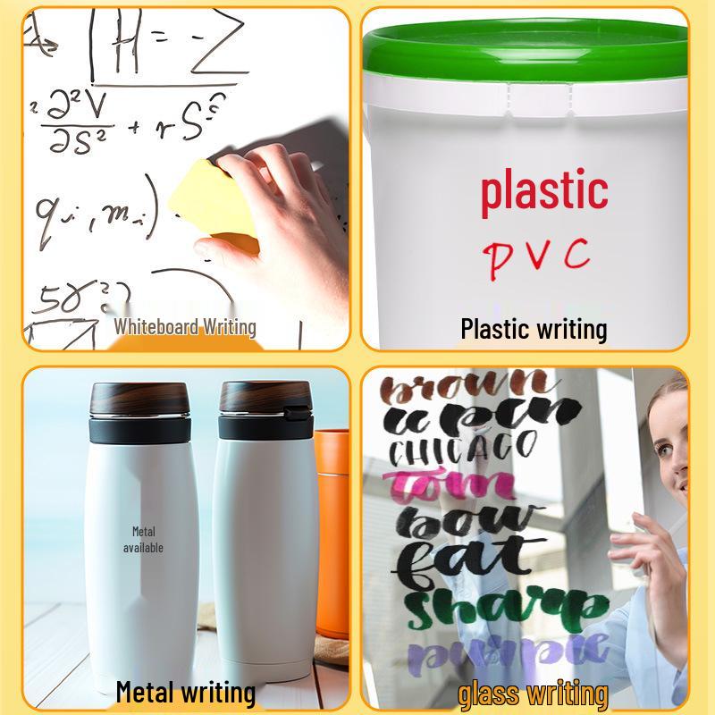 12-Color Magnetic Washable Whiteboard Markers with Refrigerator Magnets and 3D Blackboard Writing Pens