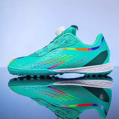 Rotary Press Button Children's Football Shoes Student Training Shoes TF Broken Nails Children's Free Sneakers