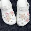 Pink, Pearl Flower Shoe Buckle, Hand Woven, Diy, Detachable Shoe Flowers, Perforated Shoe Accessories, Beautiful and Fashionable Pearls