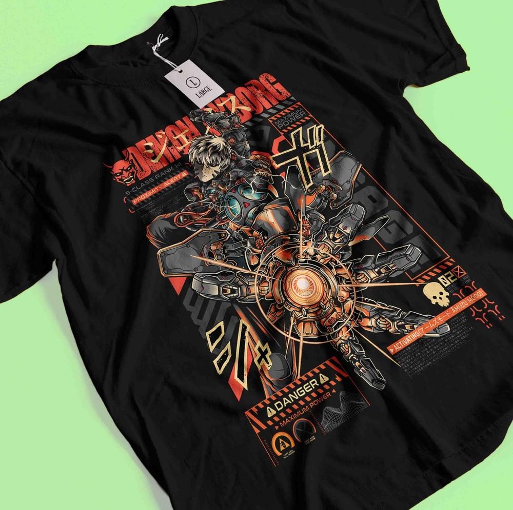 

One Punch Man T-Shirt Genos Shirt Garou Tshirt Fubuki Saitama Anime Manga OK Tee 3XL