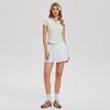 Womens 2-Piece Sport Set: Short Sleeve Henley Top Pleated Skirt Tennis Golf Running Workout