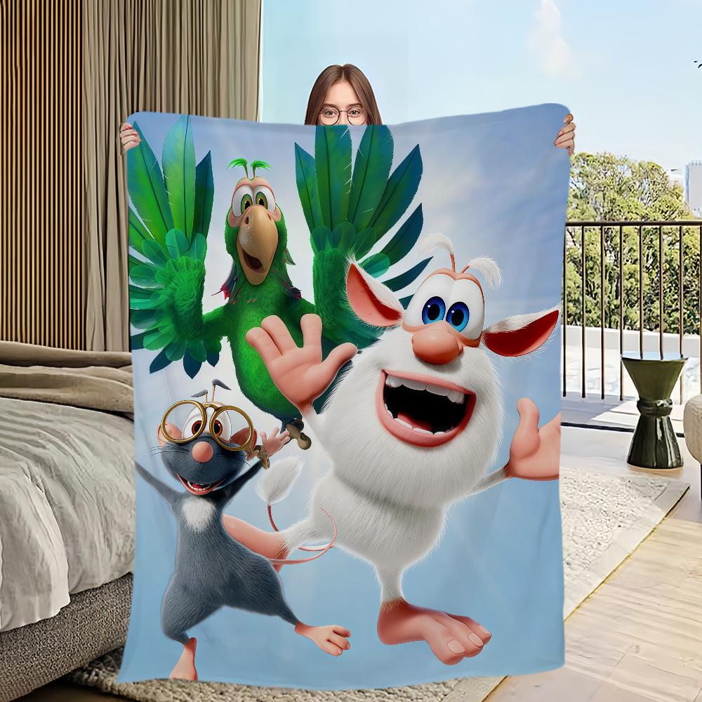 Cartoon Cute B-Booba Blanket Flannel Warm Comfort Soft Plush Blanket For Picnic Beds Sofas Homes And Bedrooms