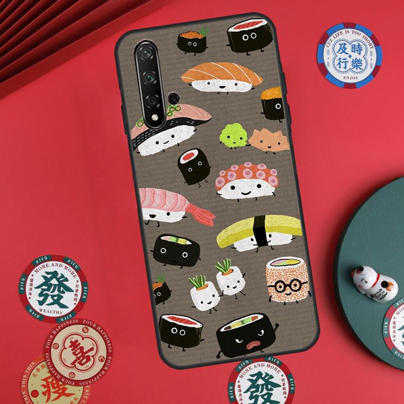 Sushi Food For Huawei Nova 11 Pro 9 10 SE Y70 Y60 Y90 Y61 Y91 Y73 Y72 12s 12i 11i 8i P30 P40 Lite Case