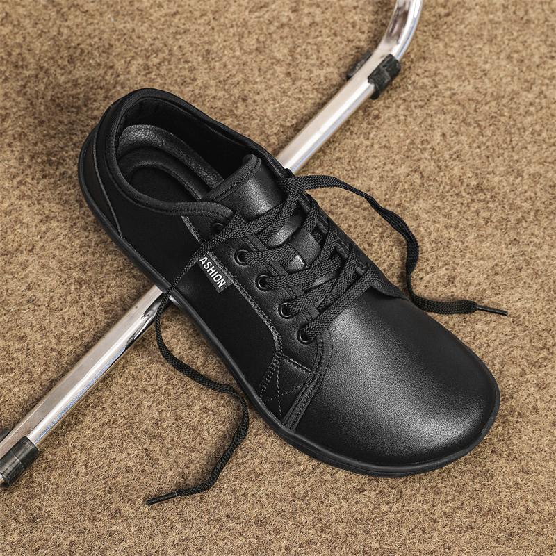 Wide-Toe-Box Barefoot Shoes for Men Minimalist Breathable Comfortable Trail Walking Shoes Black Sneakers 8888