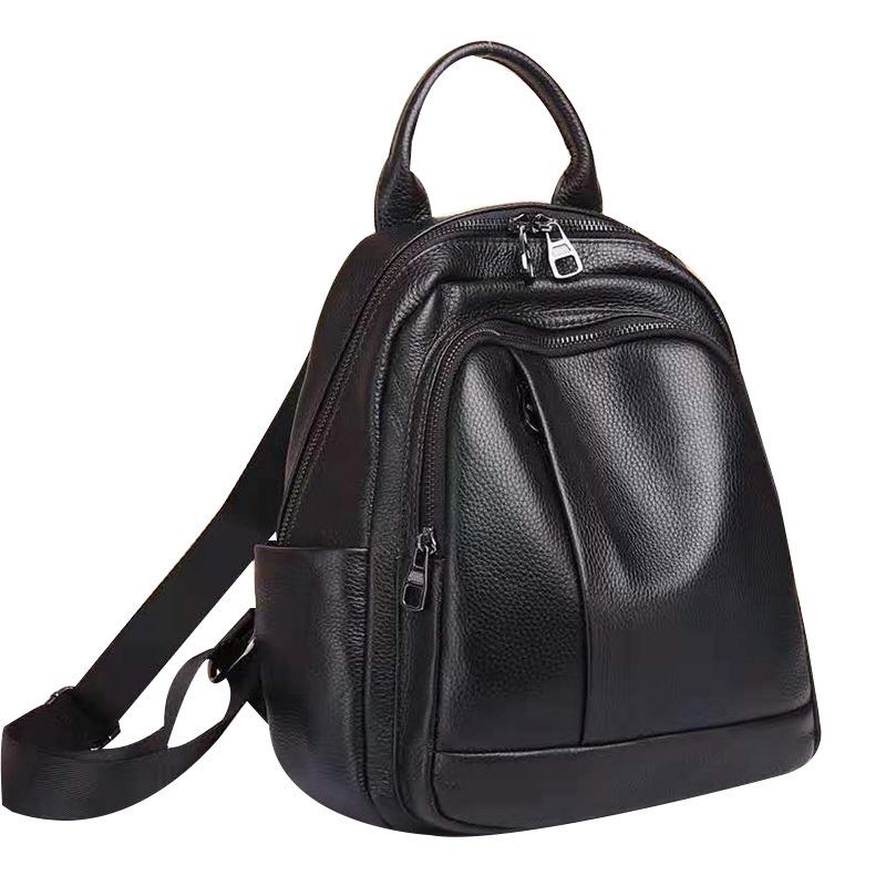Leather Women'S Bag First Layer Cowhide Casual Backpack Fashion 100 Women'S Backpack Douyin Live 8079