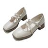 Square Head Thick Heel Platform Small Leather Shoes Women's Summer 2025 New Lolita Mary Jane Single Shoes