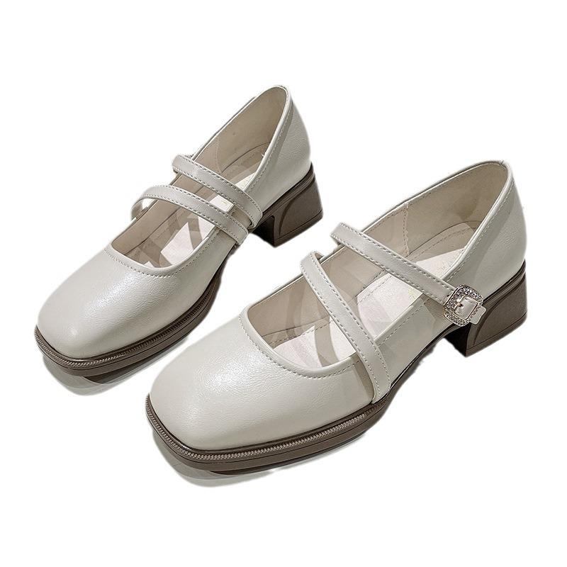 Square Head Thick Heel Platform Small Leather Shoes Women's Summer 2025 New Lolita Mary Jane Single Shoes