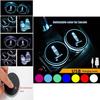 Colorful 2pcs Led Car Cup Holder Pad Mat For Auto Lights Atmosphere