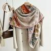 New silk wool square scarf women's versatile fashion autumn and winter warm silk silk scarf shawl silk wool square scarf