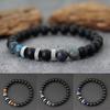 New Fashion Men Bracelet Beaded 8mm Onyx Tiger Eyes Lava Rock Stone Braslet Meditation Yoga Casual Wrap Braclet Pulsera Hombre
