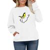 Women's Fashionable Casual Plus-Size Long Sleeve Pullover Printed Sweatshirt